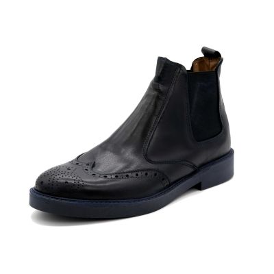 SB 3012 Buty męskie sztyblety skóra wysokie granatowe | Sklep GriShop.eu | Obuwie