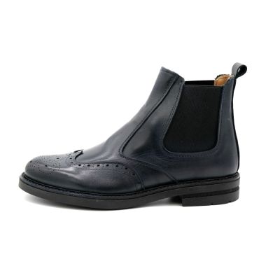 SB 3012 Buty męskie sztyblety skóra wysokie granatowe | Sklep GriShop.eu | Obuwie
