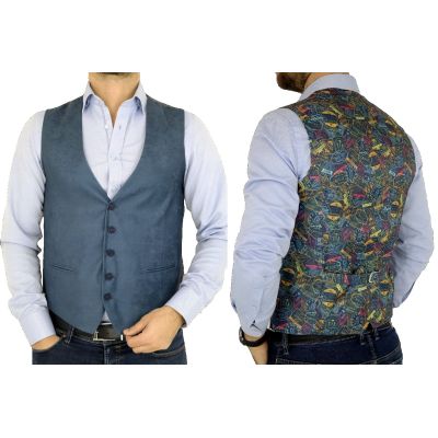 GIOVANNI PERA bezrękawnik, kamizelka męska kolorowa wesoła casual pieczątki VISA K203 | Sklep GriShop.eu | Kamizelki