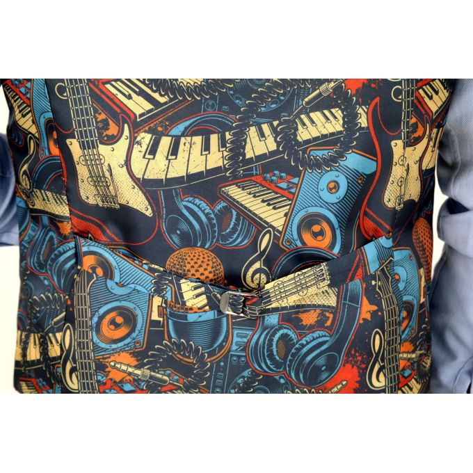 GIOVANNI PERA bezrękawnik, kamizelka męska kolorowa gitary jazz ROCK muzyczna casual K017 | Sklep GriShop.eu | Kamizelki