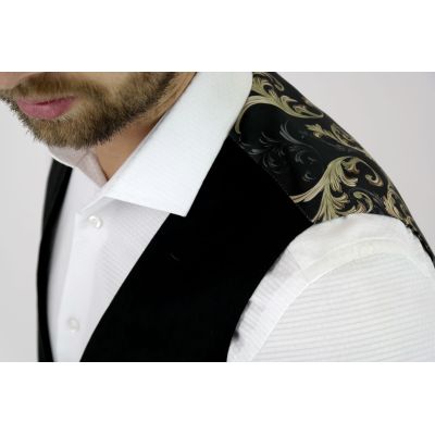 GIOVANNI PERA bezrękawnik, kamizelka męska elegancka złoto glamour K205 GLAM | Sklep GriShop.eu | Kamizelki