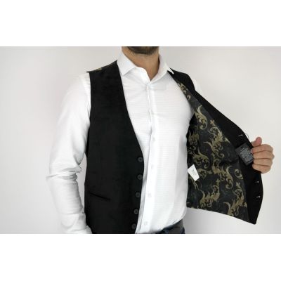 GIOVANNI PERA bezrękawnik, kamizelka męska elegancka złoto glamour K205 GLAM | Sklep GriShop.eu | Kamizelki