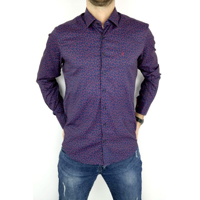 DANIEL BESSI Koszula męska fb269 efekt jedwabiu | Sklep GriShop.eu | Koszule