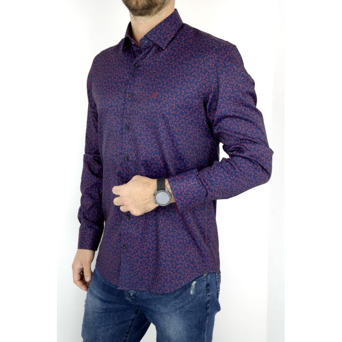 DANIEL BESSI Koszula męska fb269 efekt jedwabiu | Sklep GriShop.eu | Koszule