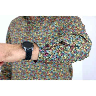 GIOVANNI PERA Koszula męska GP42 kolorowa pieczątki podróże VISA | Sklep GriShop.eu | Koszule