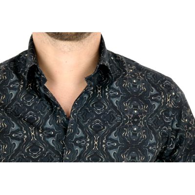 GIOVANNI PERA Koszula męska GP43 słoje ciemna kolorowa | Sklep GriShop.eu | Koszule