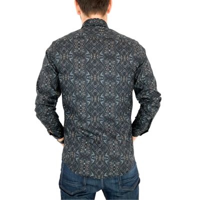 GIOVANNI PERA Koszula męska GP43 słoje ciemna kolorowa | Sklep GriShop.eu | Koszule