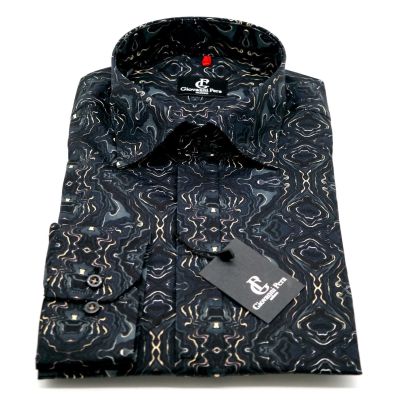 GIOVANNI PERA Koszula męska GP43 słoje ciemna kolorowa | Sklep GriShop.eu | Koszule