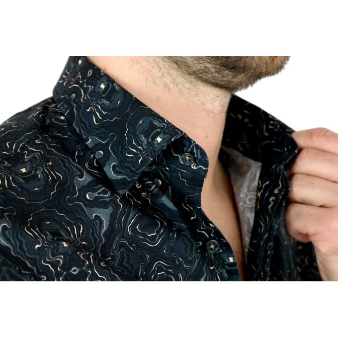 GIOVANNI PERA Koszula męska GP43 słoje ciemna kolorowa | Sklep GriShop.eu | Koszule