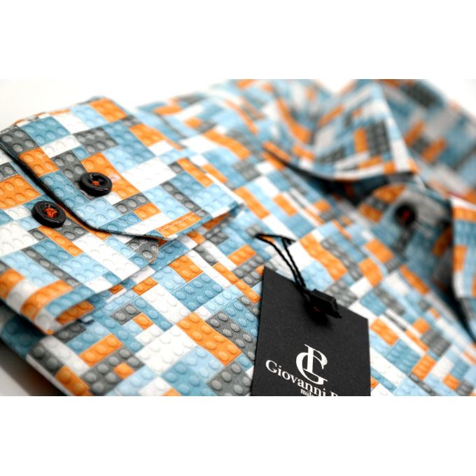 GIOVANNI PERA Koszula męska GP44 klocki lego kolorowa | Sklep GriShop.eu | Koszule