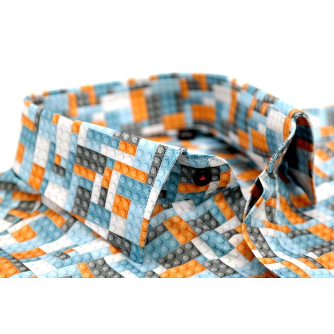 GIOVANNI PERA Koszula męska GP44 klocki lego kolorowa | Sklep GriShop.eu | Koszule