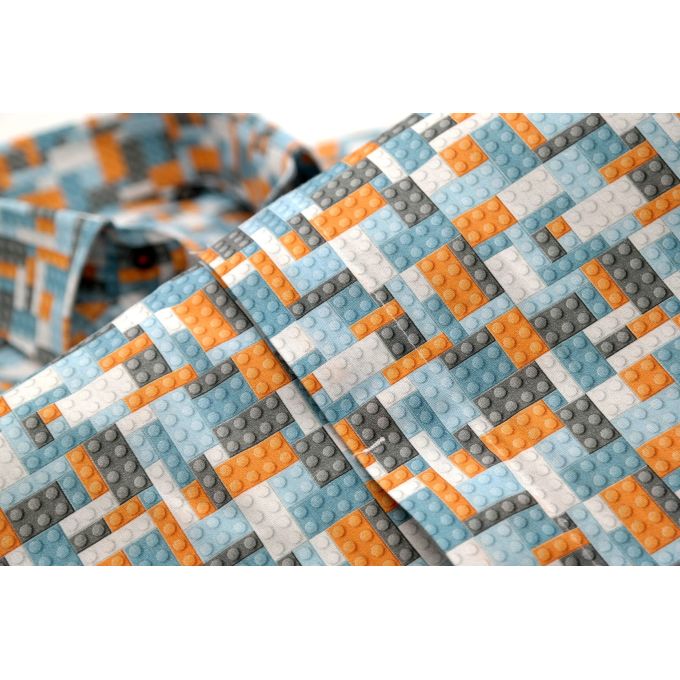 GIOVANNI PERA Koszula męska GP44 klocki lego kolorowa | Sklep GriShop.eu | Koszule
