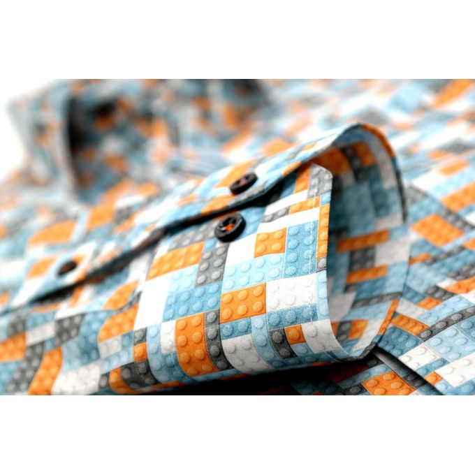 GIOVANNI PERA Koszula męska GP44 klocki lego kolorowa | Sklep GriShop.eu | Koszule