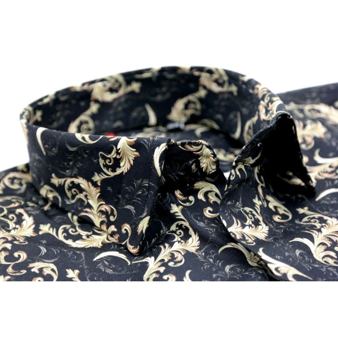 GIOVANNI PERA Koszula męska GP47 glamour czarna, złoto elegancka GLAM | Sklep GriShop.eu | Koszule