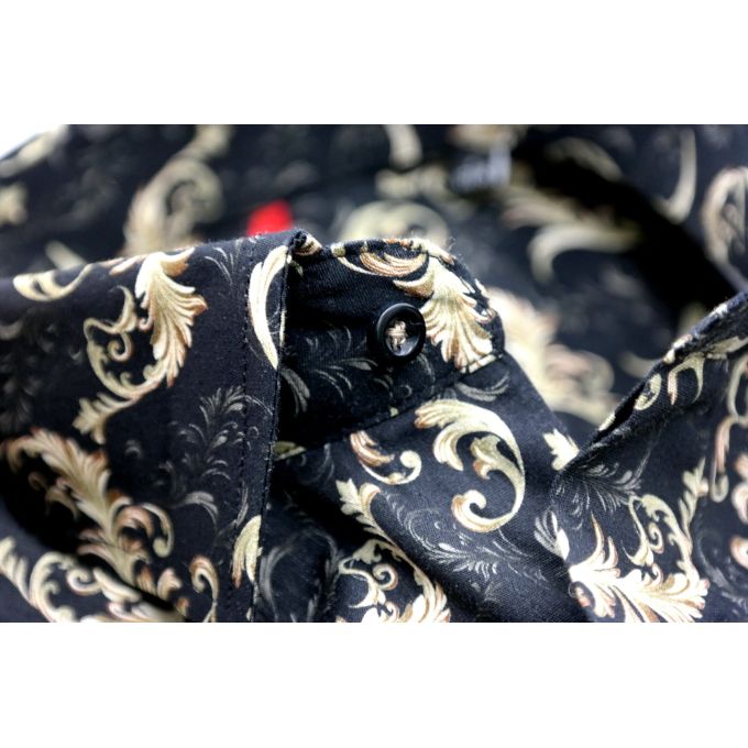 GIOVANNI PERA Koszula męska GP47 glamour czarna, złoto elegancka GLAM | Sklep GriShop.eu | Koszule