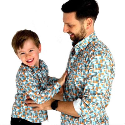 GIOVANNI PERA Koszula chłopięca GK44 kolekcja tata, syn kolorowa klocki lego | Sklep GriShop.eu | Koszule