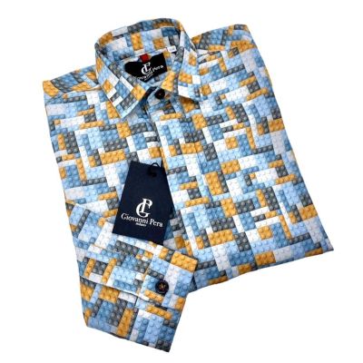 GIOVANNI PERA Koszula chłopięca GK44 kolekcja tata, syn kolorowa klocki lego | Sklep GriShop.eu | Koszule