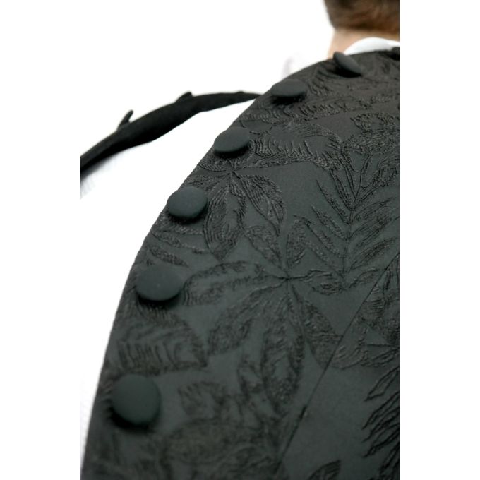 GIOVANNI PERA Marynarka męska czarna stójka w kwiaty MG05 elegancka | Sklep GriShop.eu | Marynarki