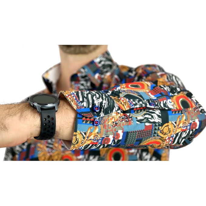 DANIEL BESSI Koszula męska fb601 kolorowa ekskluzywna zebra złoto | Sklep GriShop.eu | Koszule