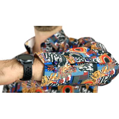 DANIEL BESSI Koszula męska fb601 kolorowa ekskluzywna zebra złoto | Sklep GriShop.eu | Koszule