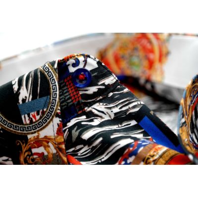 DANIEL BESSI Koszula męska fb601 kolorowa ekskluzywna zebra złoto | Sklep GriShop.eu | Koszule