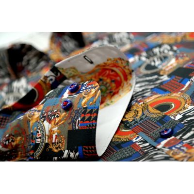 DANIEL BESSI Koszula męska fb601 kolorowa ekskluzywna zebra złoto | Sklep GriShop.eu | Koszule