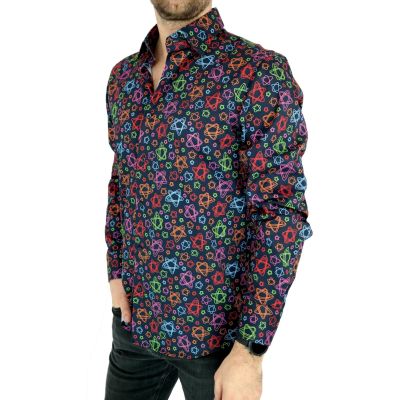 TANCREDO Koszula męska TN09 granatowa, kolorowe gwiazdki | Sklep GriShop.eu | Koszule