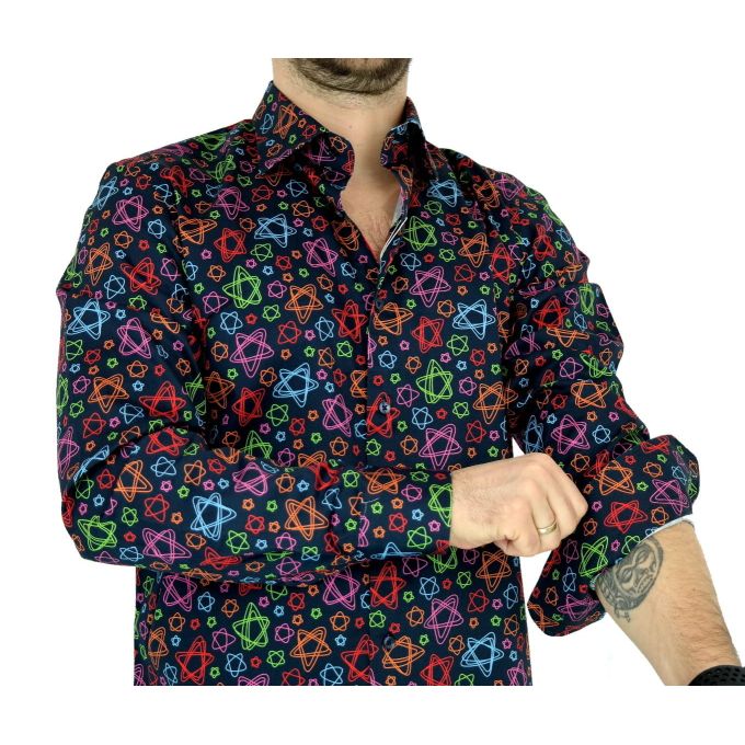 TANCREDO Koszula męska TN09 granatowa, kolorowe gwiazdki | Sklep GriShop.eu | Koszule