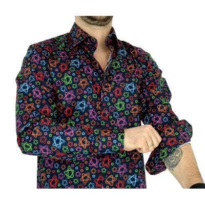 TANCREDO Koszula męska TN09 granatowa, kolorowe gwiazdki | Sklep GriShop.eu | Koszule