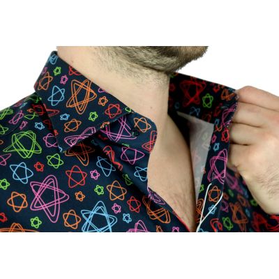 TANCREDO Koszula męska TN09 granatowa, kolorowe gwiazdki | Sklep GriShop.eu | Koszule