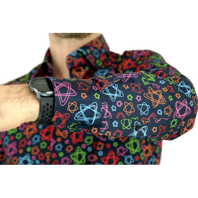 TANCREDO Koszula męska TN09 granatowa, kolorowe gwiazdki | Sklep GriShop.eu | Koszule