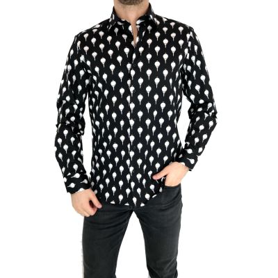 TANCREDO Koszula męska TN12 czarna w piłeczki do golfa | Sklep GriShop.eu | Koszule