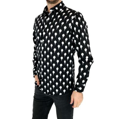 TANCREDO Koszula męska TN12 czarna w piłeczki do golfa | Sklep GriShop.eu | Koszule