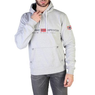 GEOGRAPHICAL NORWAY Bluza męska szara z kapturem BLGN4 | Grishop | Bluzy
