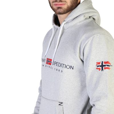 GEOGRAPHICAL NORWAY Bluza męska szara z kapturem BLGN4 | Grishop | Bluzy
