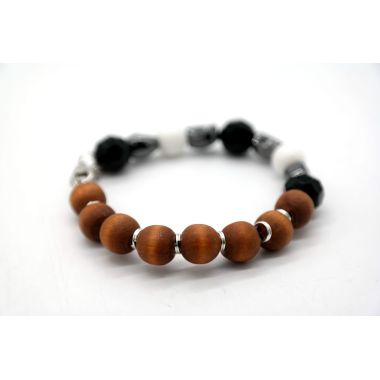 GIOVANNI PERA Bransoleta męska drewno, oko czaszki BGP11 | Grishop | Galanteria i dodatki 2