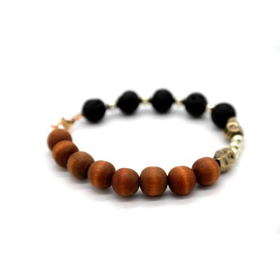 GIOVANNI PERA Bransoleta męska drewno, czaszka, lawa wulkaniczna BGP24 | Grishop | Galanteria i dodatki