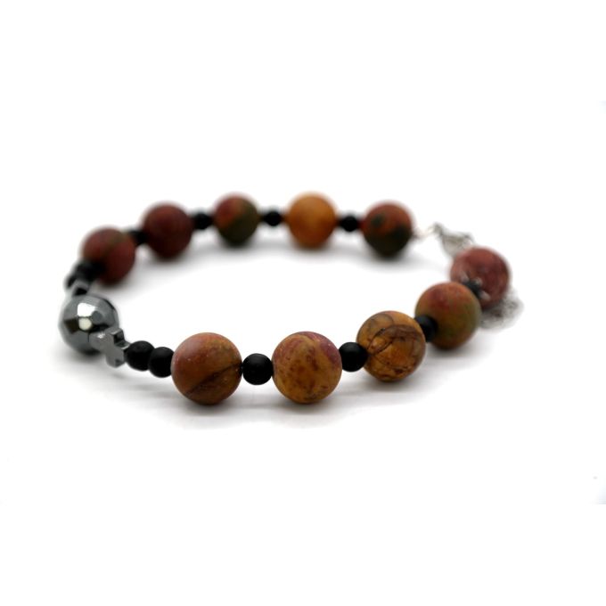 GIOVANNI PERA Bransoleta męska, kamienie planeta, krzyż BGP26 | Grishop | Galanteria i dodatki