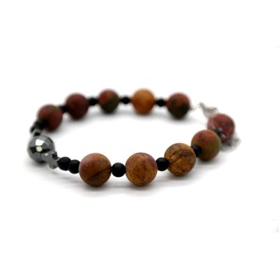 GIOVANNI PERA Bransoleta męska, kamienie planeta, krzyż BGP26 | Grishop | Galanteria i dodatki