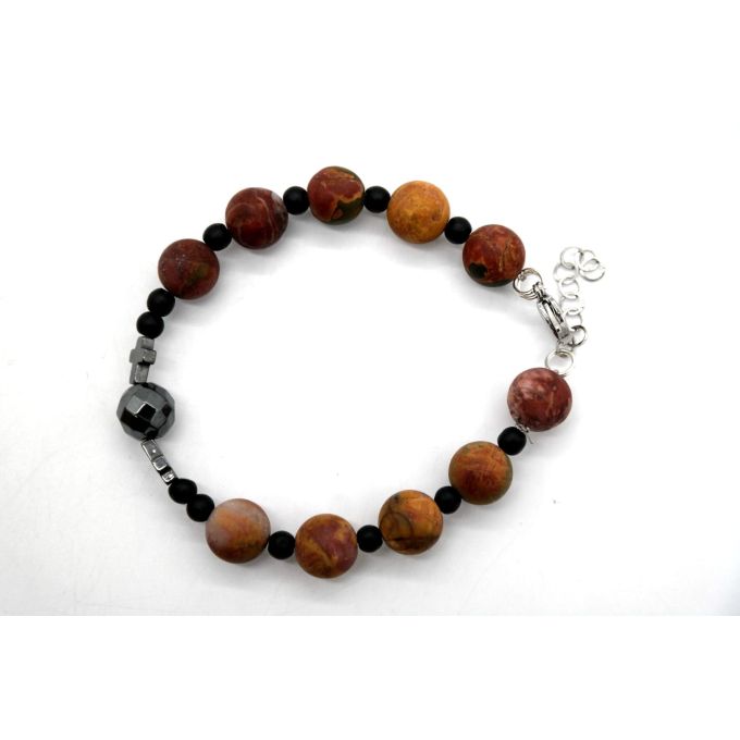 GIOVANNI PERA Bransoleta męska, kamienie planeta, krzyż BGP26 | Grishop | Galanteria i dodatki