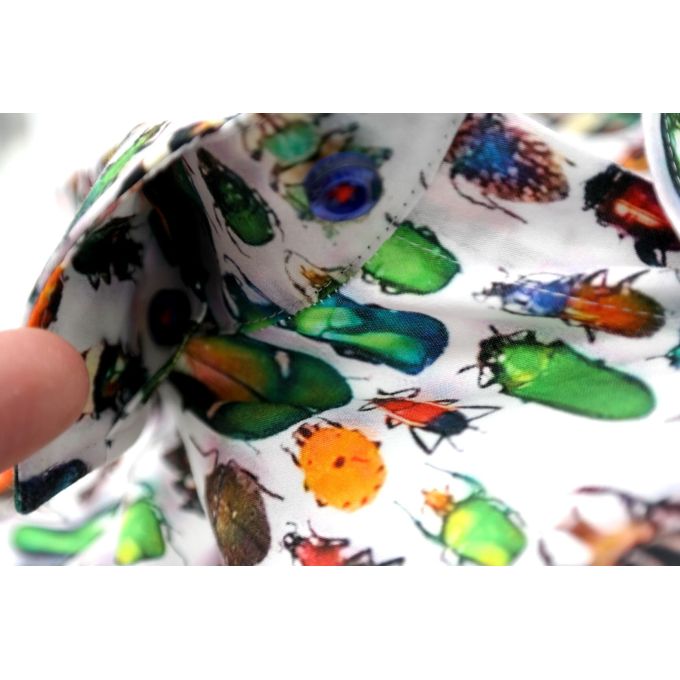 DANIEL BESSI Koszula męska fb632 biała w kolorowe robaki, wesoła | Sklep GriShop.eu | Koszule