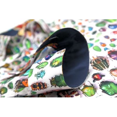 DANIEL BESSI Koszula męska fb632 biała w kolorowe robaki, wesoła | Sklep GriShop.eu | Koszule