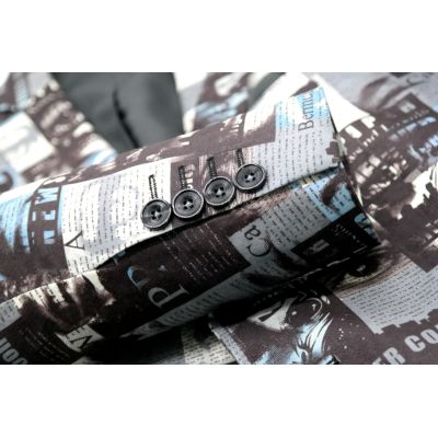 GIOVANNI PERA Marynarka męska napisy gazeta D406 magazyn | Sklep GriShop.eu | Marynarki