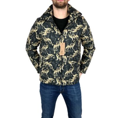 GIOVANNI PERA Kurtka męska czarno-złota glamour | Sklep GriShop.eu | Kurtki