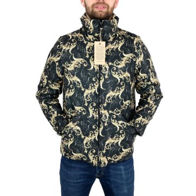 GIOVANNI PERA Kurtka męska czarno-złota glamour | Sklep GriShop.eu | Kurtki