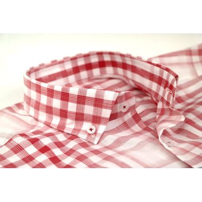 DANIEL BESSI Koszula męska fb741 czerwona krata | Sklep GriShop.eu | Koszule
