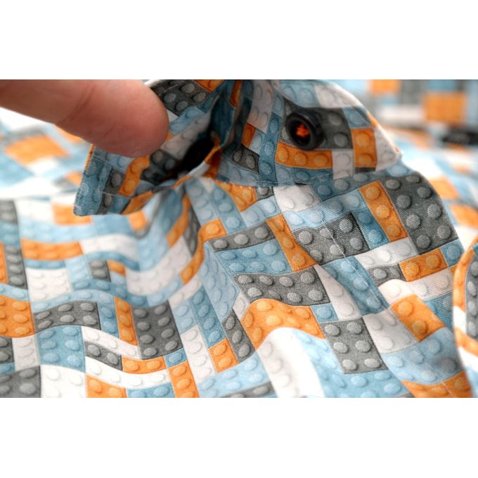 GIOVANNI PERA Koszula męska na krótki rękaw GPK44 klocki lego kolorowa | Sklep GriShop.eu | Koszule