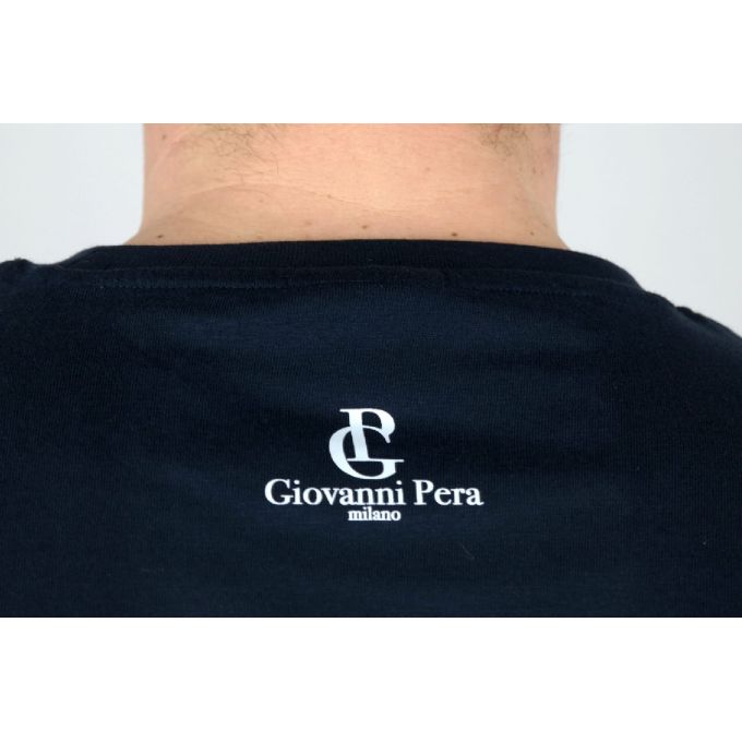 GIOVANNI PERA longsleeve męski T-shirt z długim rękawem TGP43 okrągły granat rock | Sklep GriShop.eu | Koszulki