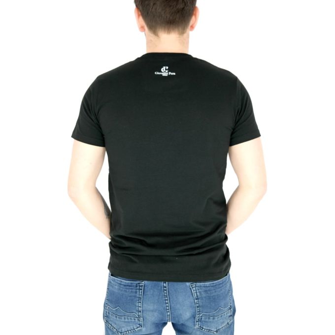 GIOVANNI PERA T-shirt męski czarny serek TGP50 rock | Sklep GriShop.eu | Koszulki