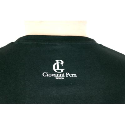 GIOVANNI PERA T-shirt męski czarny serek TGP50 rock | Sklep GriShop.eu | Koszulki
